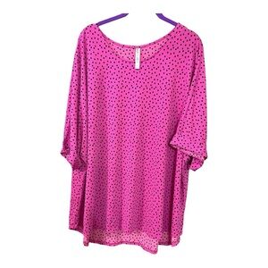 Dear Scarlett XL Pink Polka Dot Tunic Top
